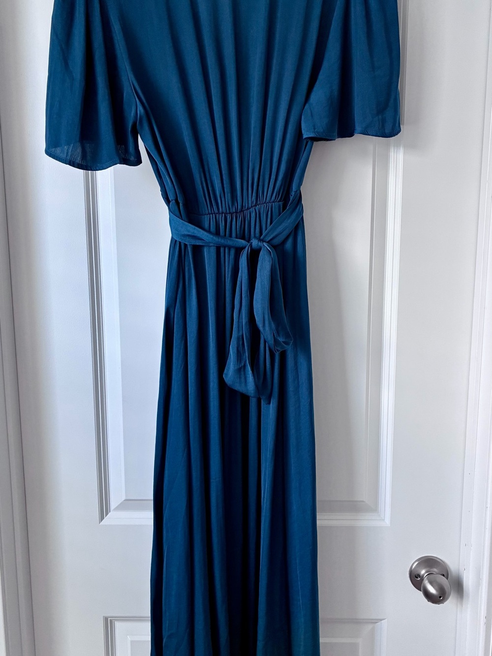 Oysho Women's Teal V-Neck Midi Dress size S - Picture 3 of 6